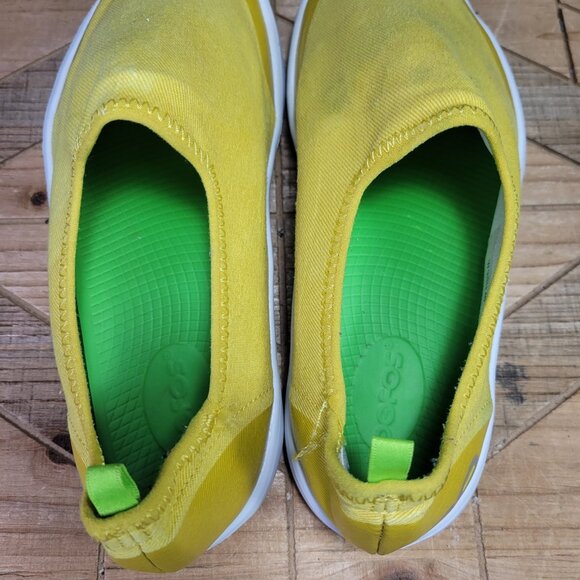 OOFOS Oomg Eezee Women's 9 Low Comfort Shoes Yellow Recovery Slip On Sneakers - Picture 10 of 12